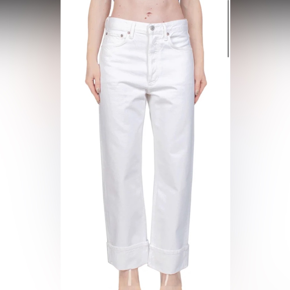 NWT AGOLDE Fran jeans in milkshake white size 26